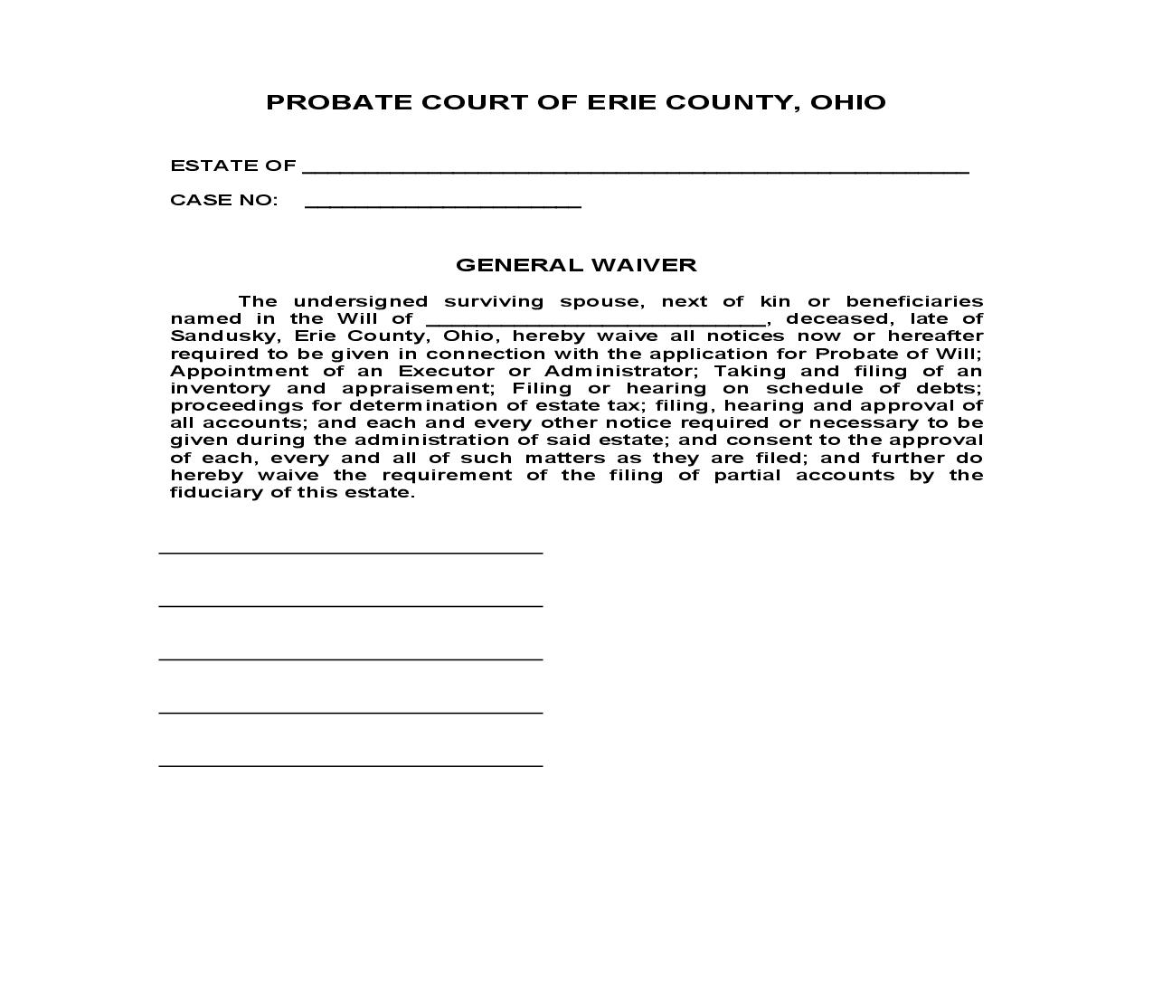 General Waiver | Pdf Fpdf Doc Docx | Ohio