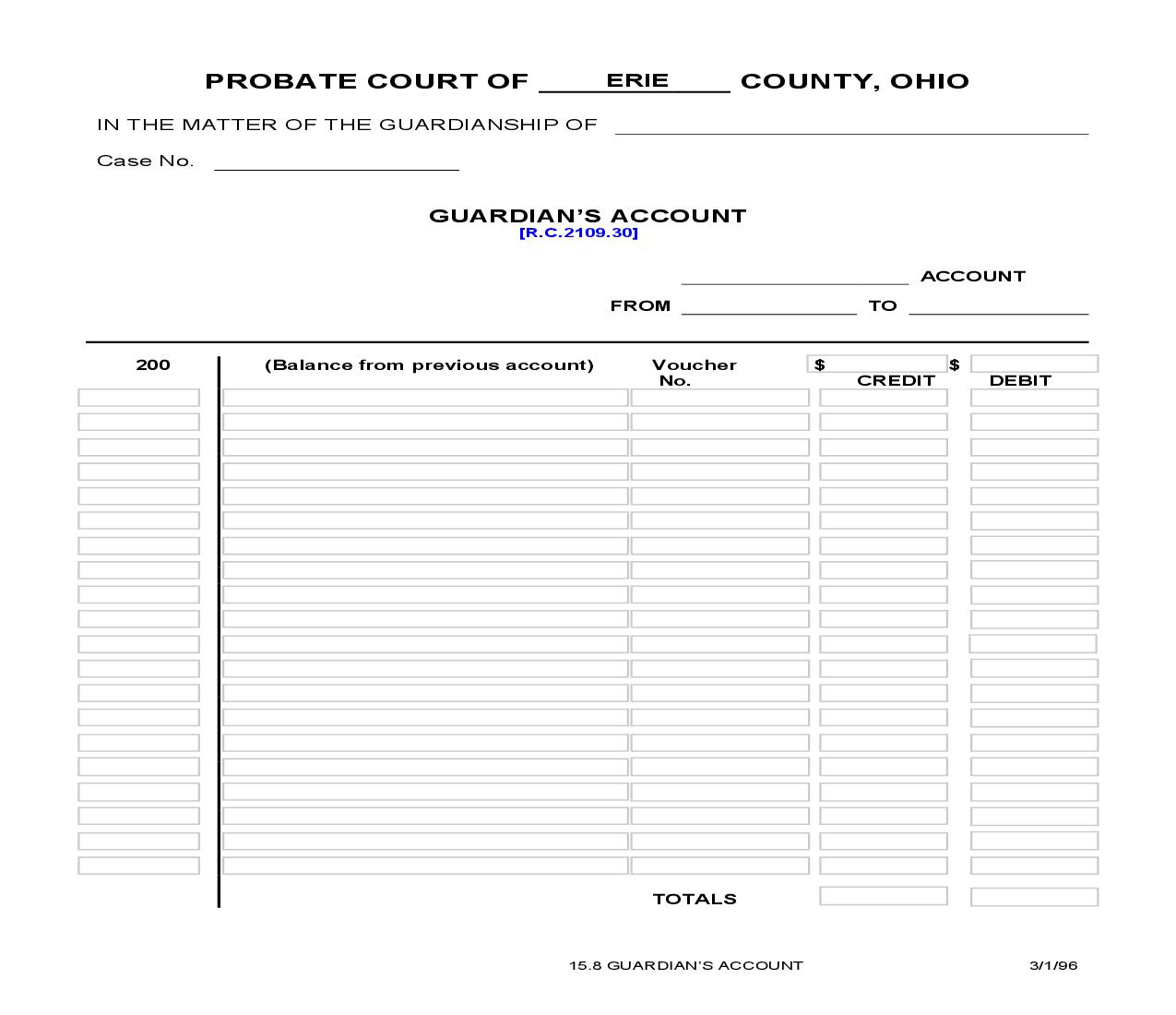 Guardians Account {15.8} | Pdf Fpdf Doc Docx | Ohio