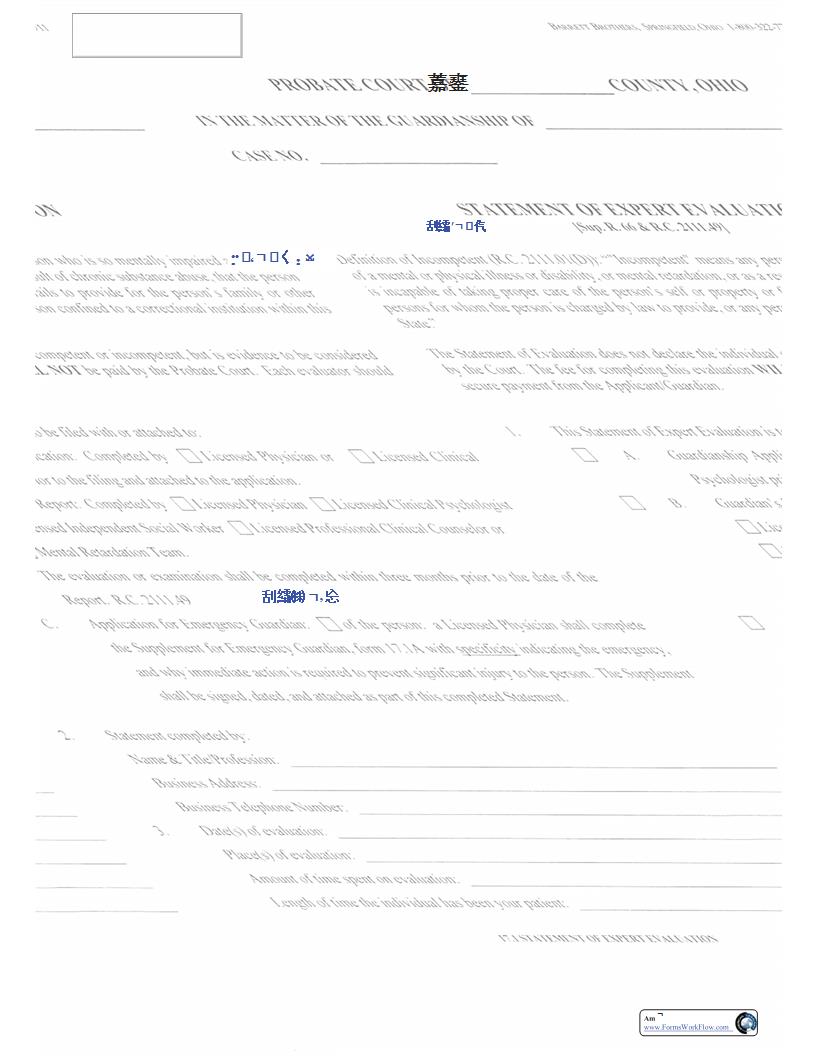 Statement Of Expert Evaluation {17.1} | Pdf Fpdf Docx | Ohio