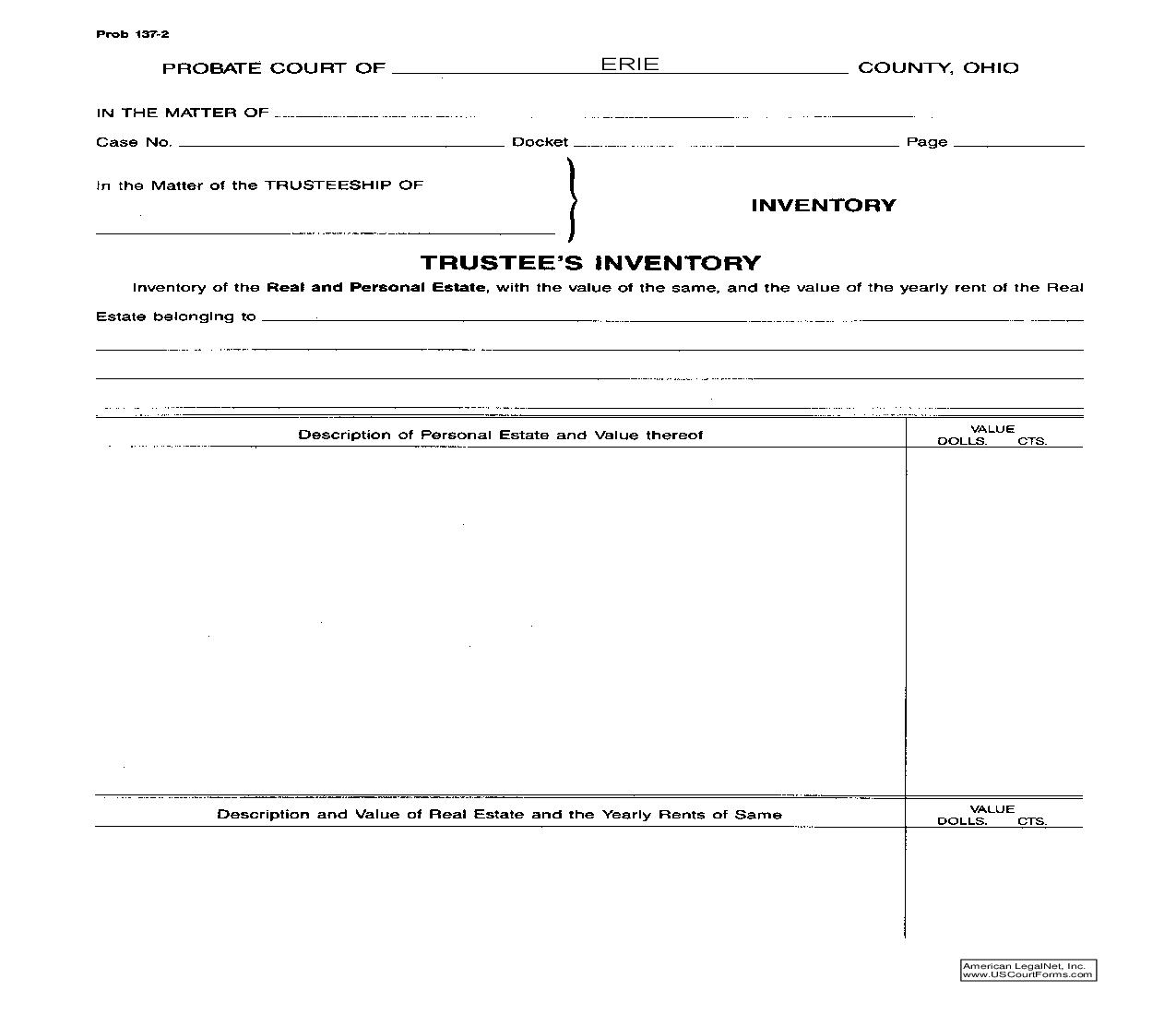 Trustees Inventory {Prob 137-2} | Pdf Fpdf Doc Docx | Ohio