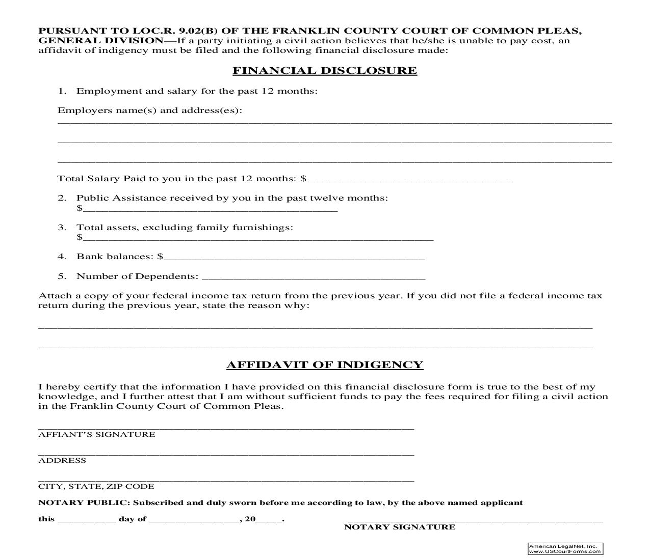 Financial Disclosure | Pdf Fpdf Doc Docx | Ohio