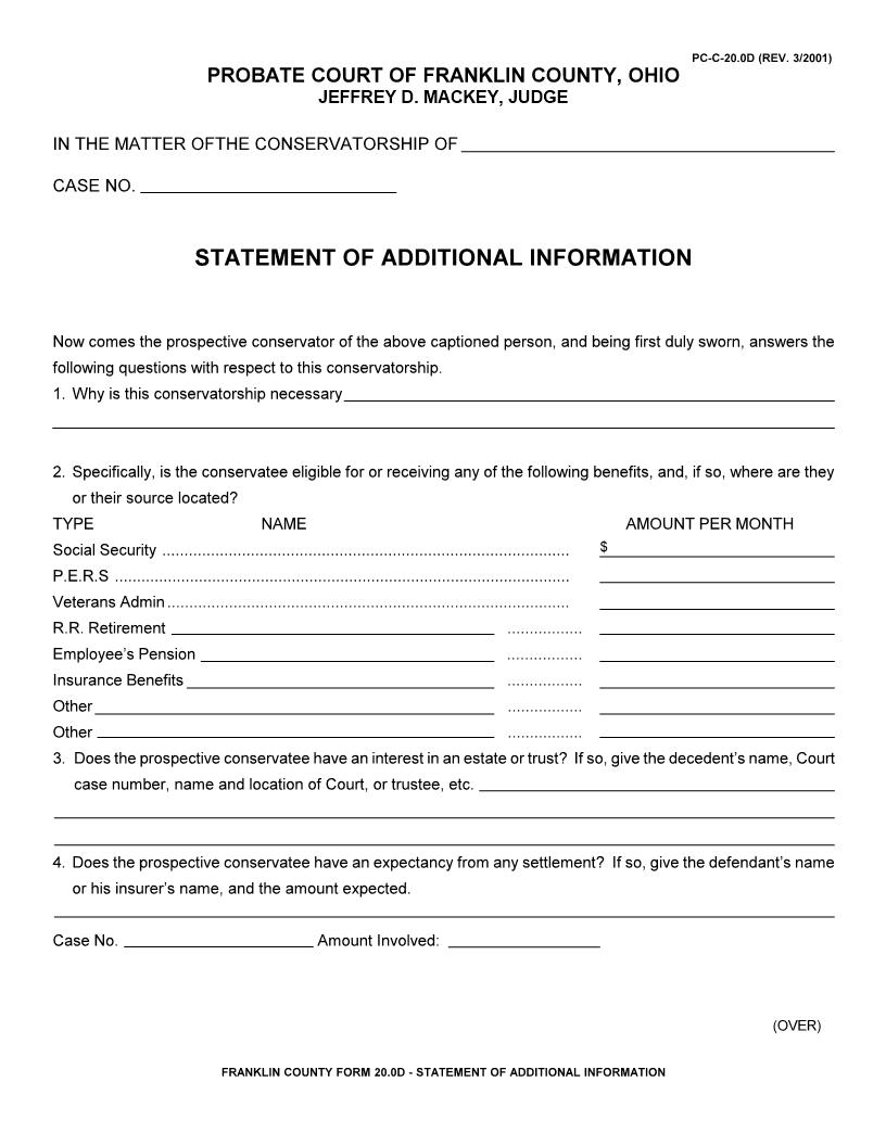 Statement Of Additional Information {20.0D} | Pdf Fpdf Doc Docx | Ohio