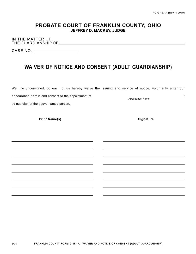 Waiver Of Notice {15.1A} | Pdf Fpdf Docx | Ohio