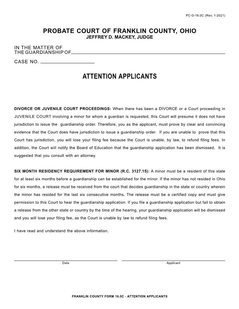 Attention Applicants {16.0C} | Pdf Fpdf Doc Docx | Ohio