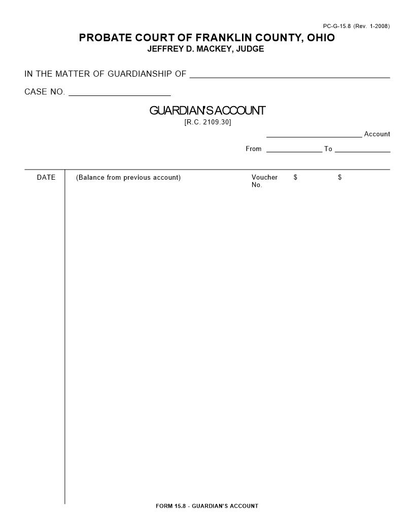 Guardians Account {15.8} | Pdf Fpdf Doc Docx | Ohio