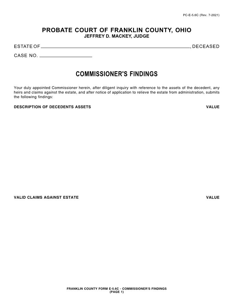 Commissioners Findings {5.6C} | Pdf Fpdf Doc Docx | Ohio