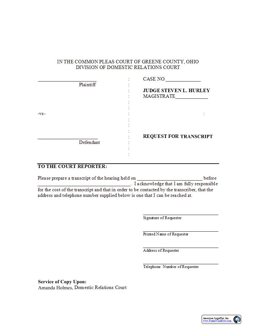 Request For Transcript | Pdf Fpdf Docx | Ohio