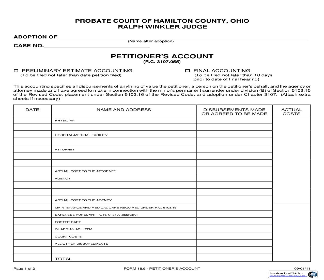 Petitioners Account {18.9} | Pdf Fpdf Doc Docx | Ohio