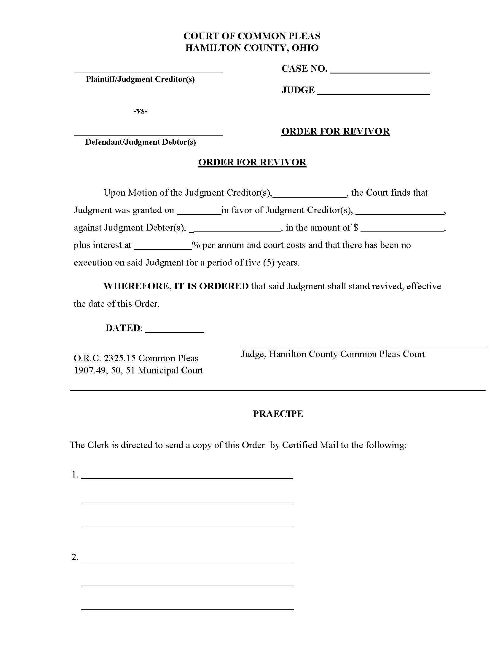 Order For Revivor | Pdf Fpdf Doc Docx | Ohio