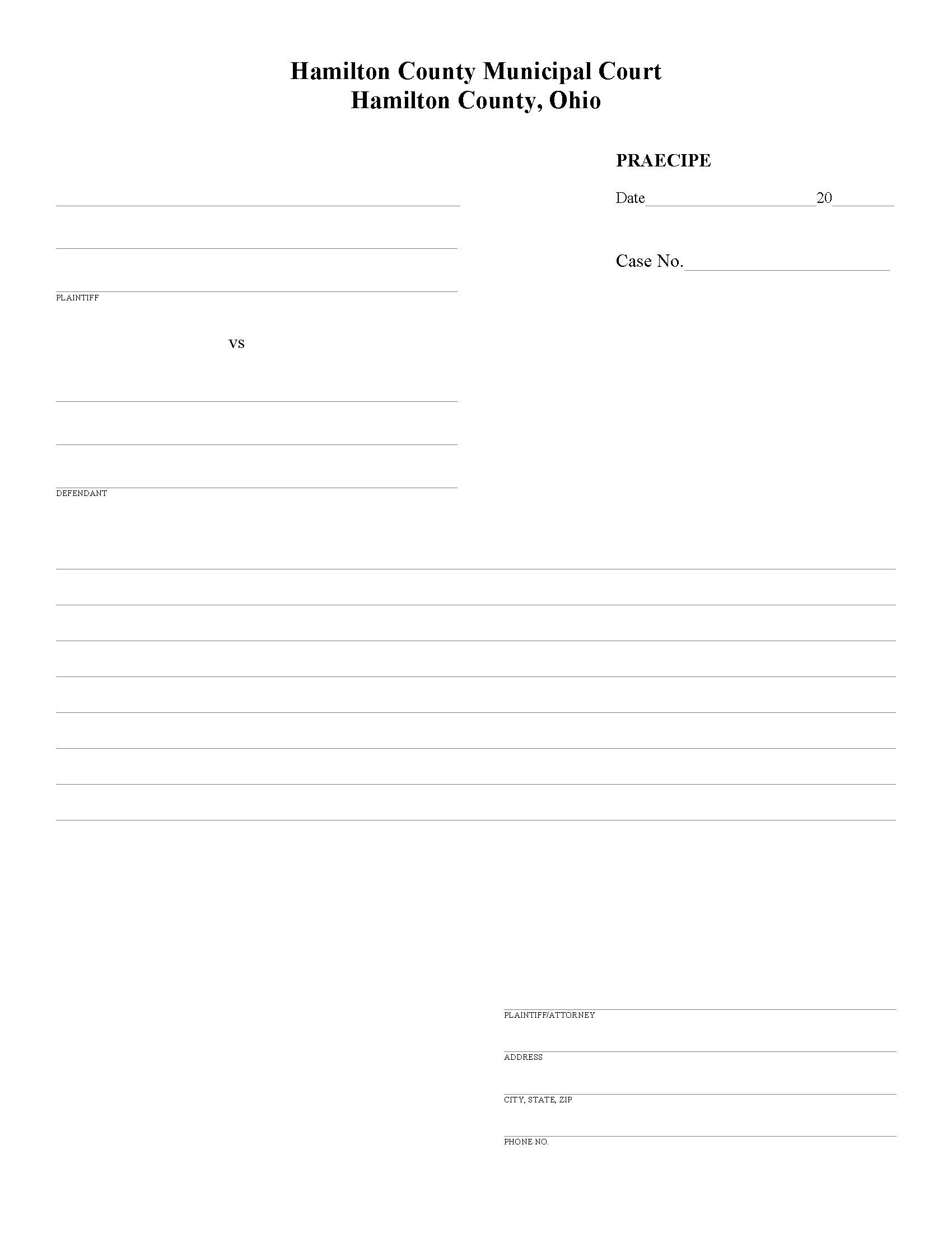 Praecipe | Pdf Fpdf Doc Docx | Ohio