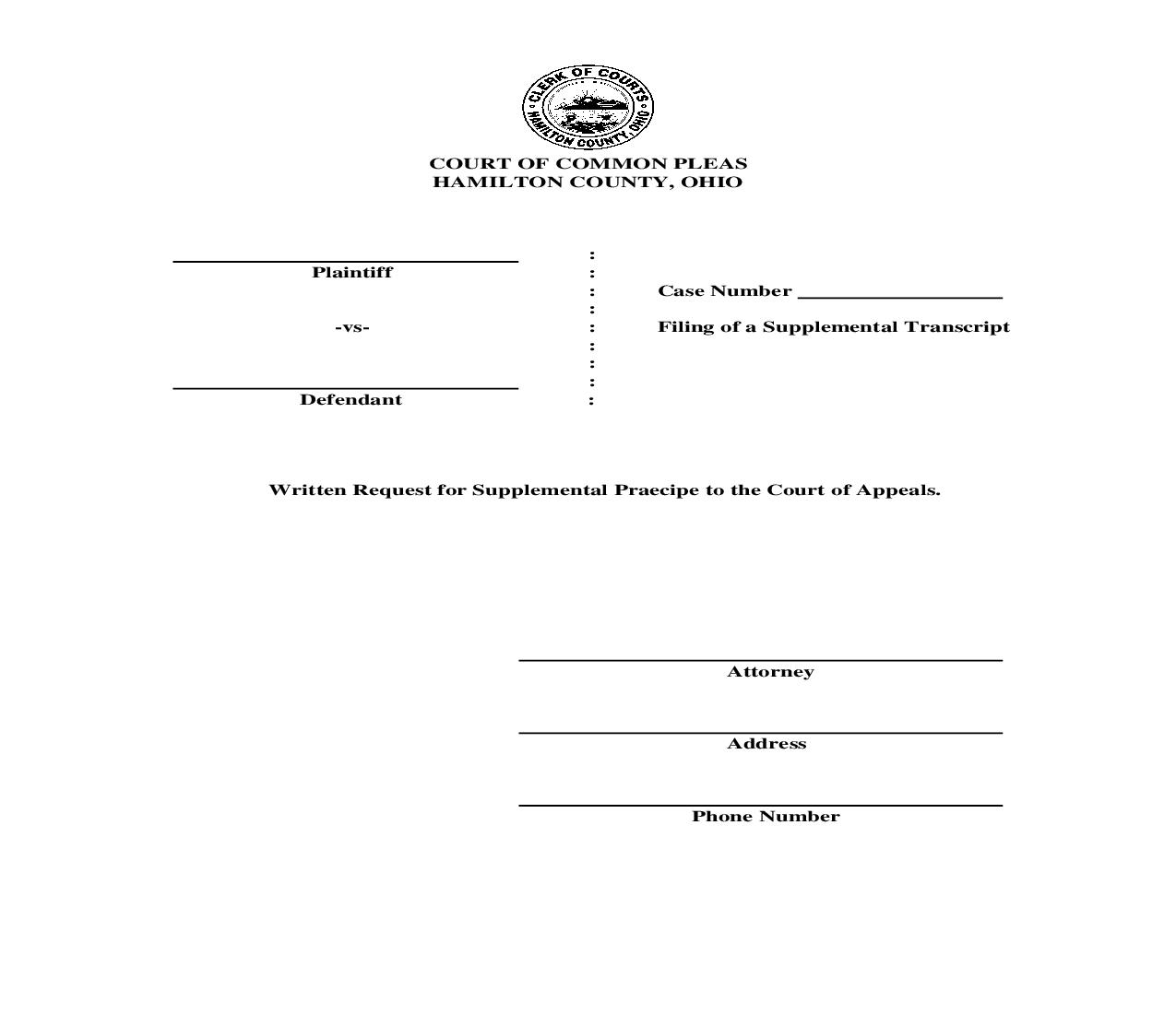 Supplemental Transcript | Pdf Fpdf Doc Docx | Ohio