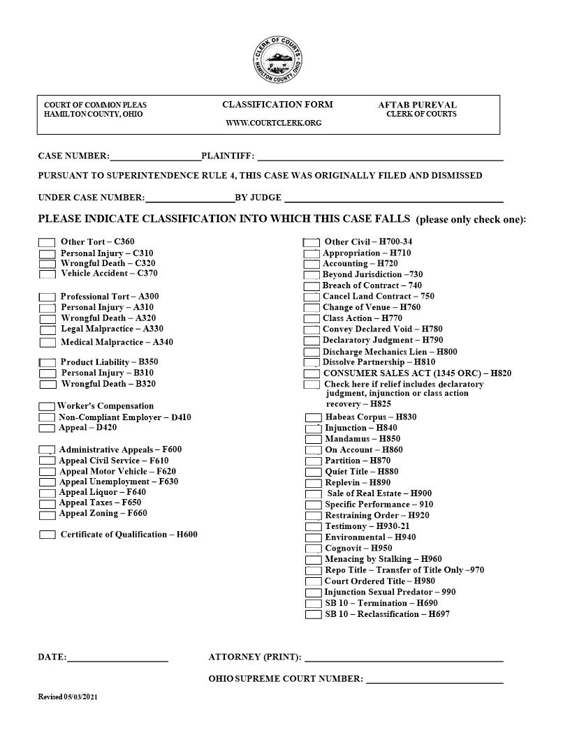 Classification Form | Pdf Fpdf Doc Docx | Ohio