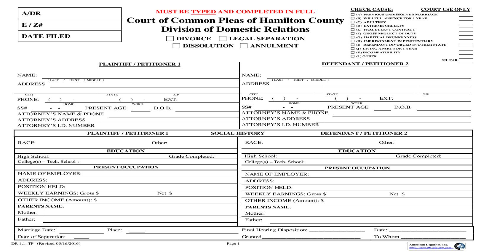 Court Questionnaire {1.1} | Pdf Fpdf Doc Docx | Ohio