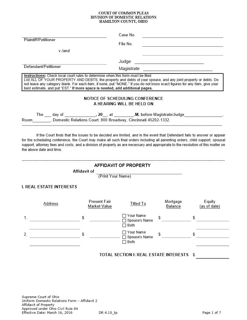 Notice Of Scheduling Conference {4.1} | Pdf Fpdf Doc Docx | Ohio