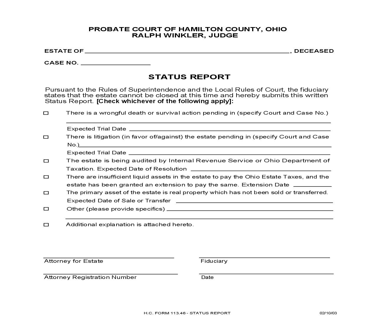 Status Report {113.46} | Pdf Fpdf Doc Docx | Ohio