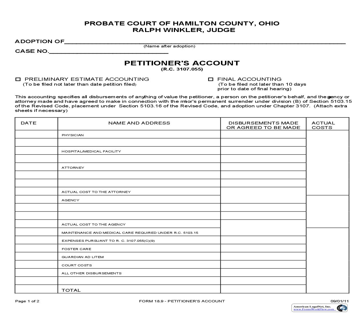 Petitioners Account {18.9} | Pdf Fpdf Doc Docx | Ohio