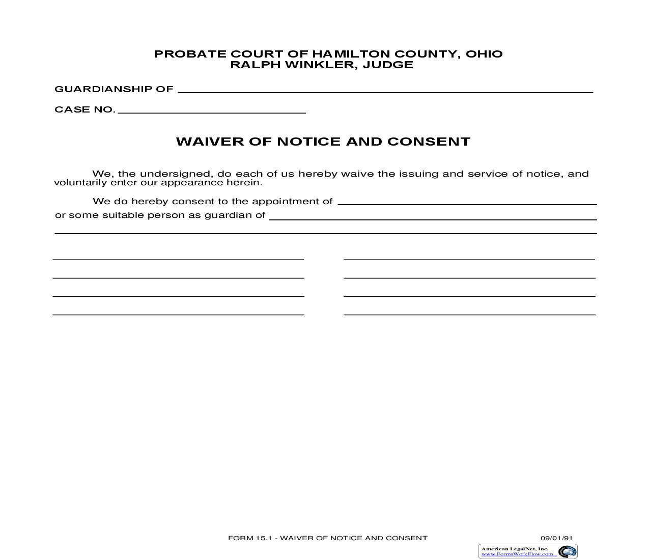 Waiver Of Notice And Consent {15.1} | Pdf Fpdf Doc Docx | Ohio