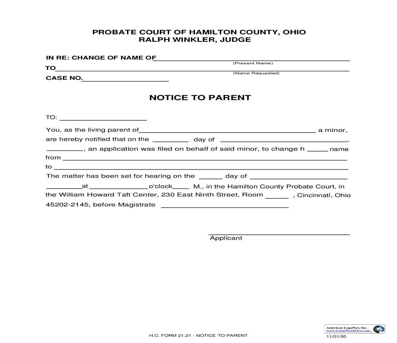 Notice To Parent {21.21} | Pdf Fpdf Doc Docx | Ohio