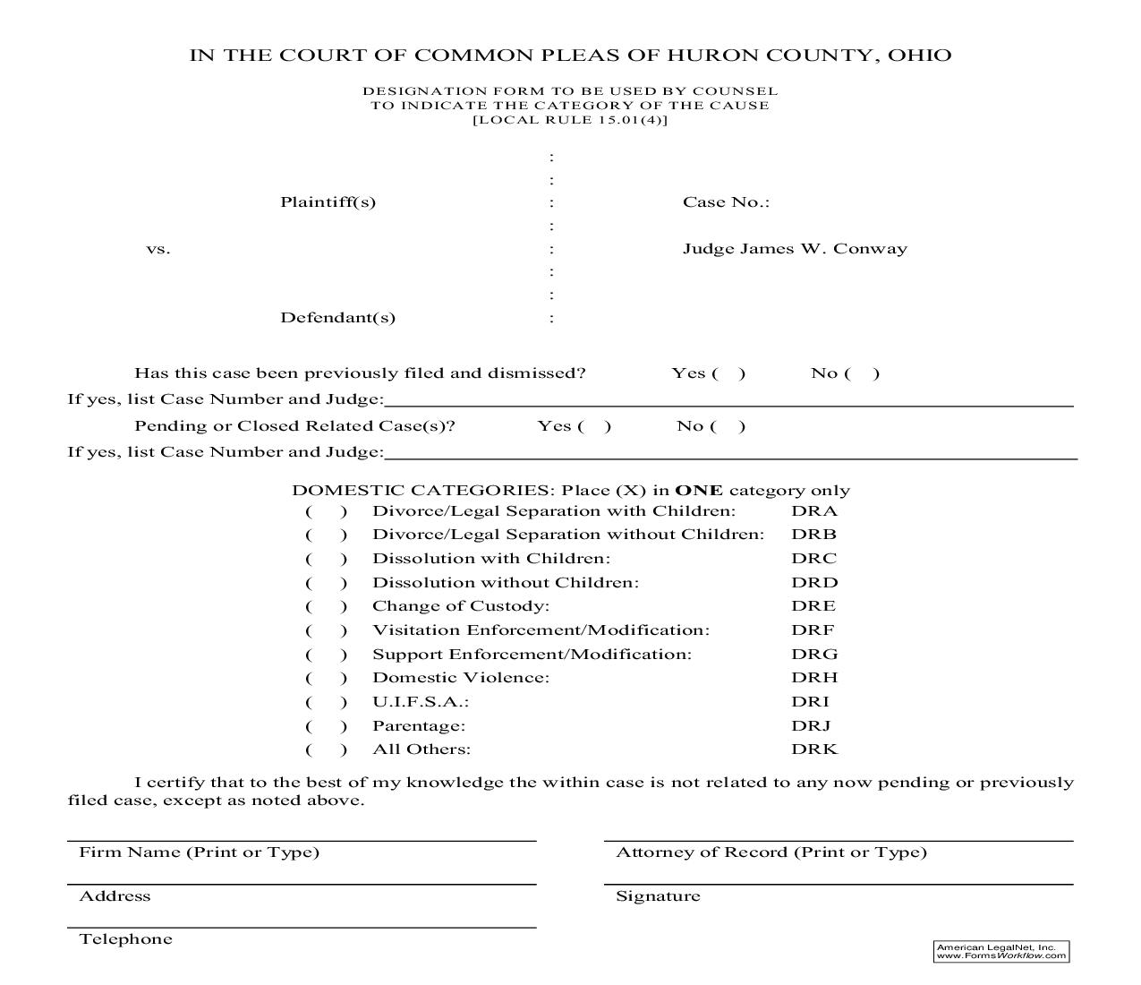 Case Designation | Pdf Fpdf Doc Docx | Ohio