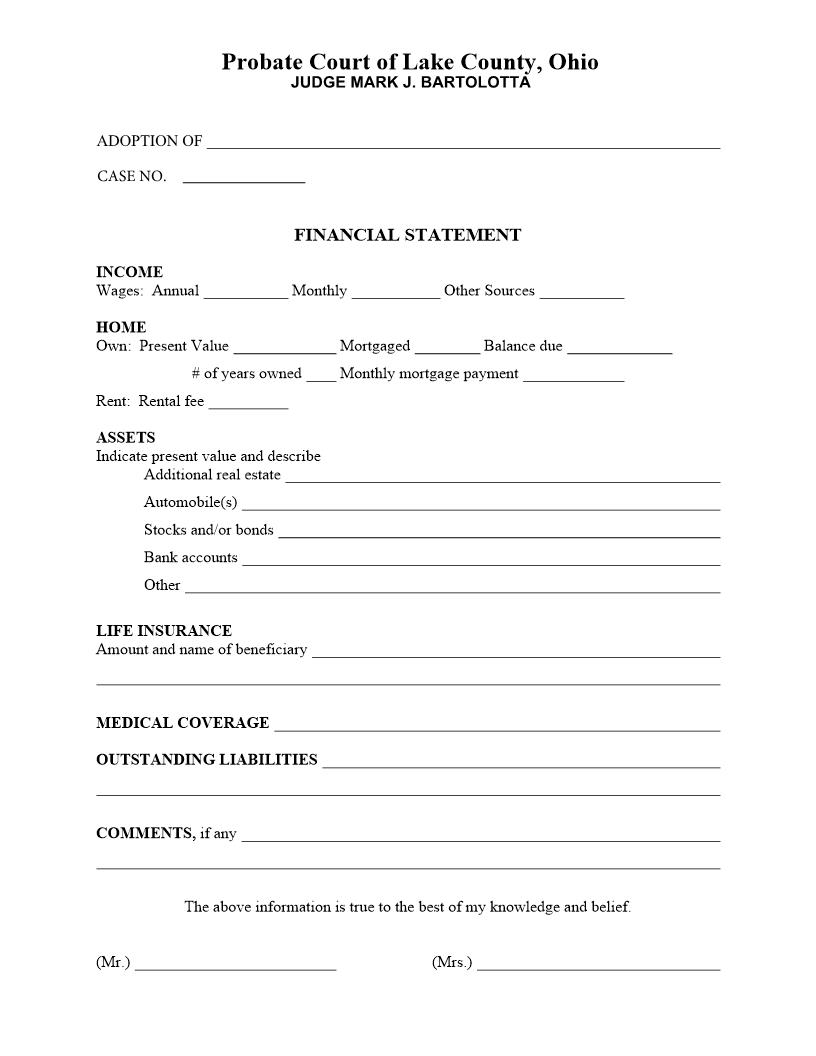 Financial Statement | Pdf Fpdf Doc Docx | Ohio