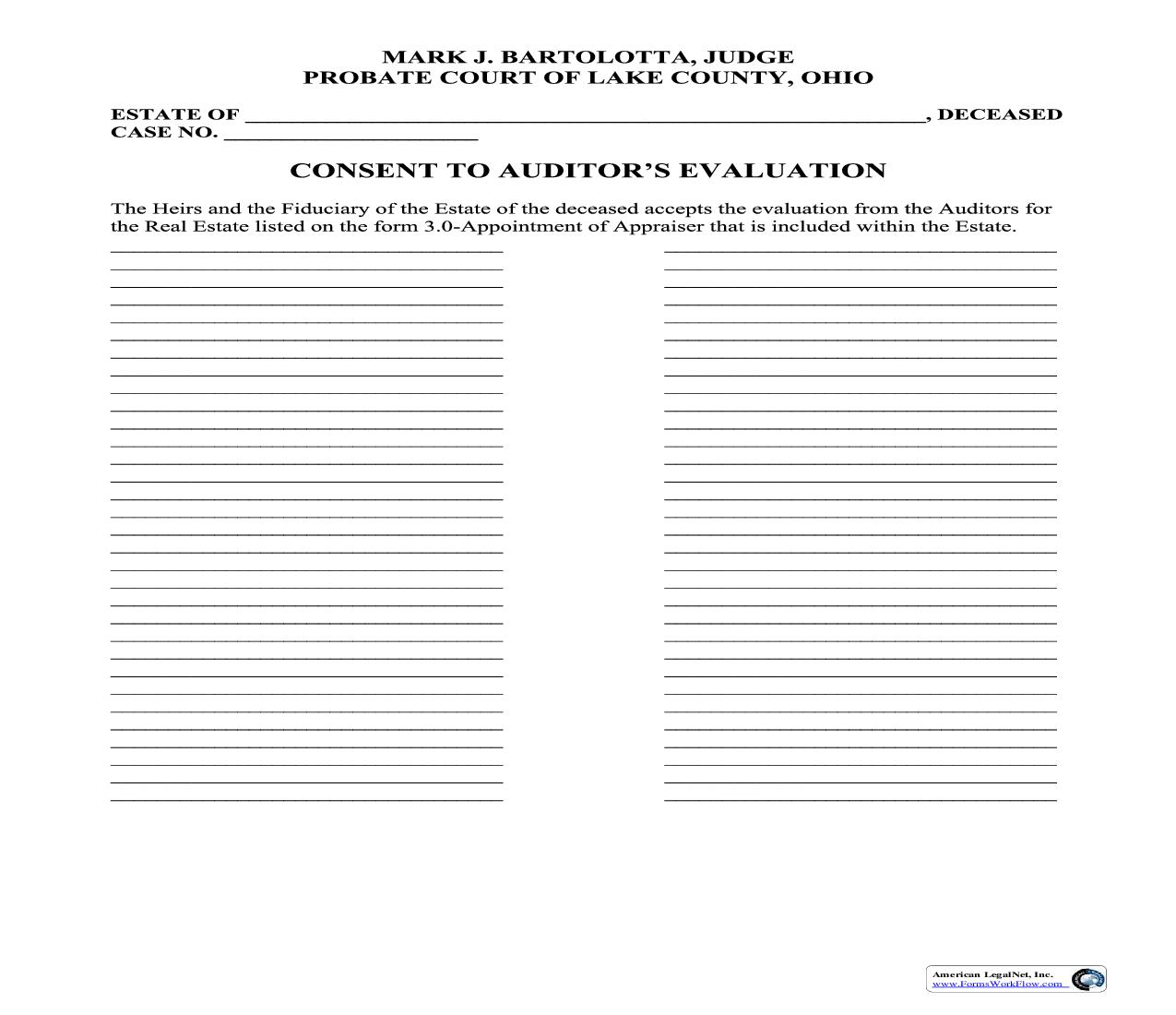 Consent To Auditors Valuation | Pdf Fpdf Doc Docx | Ohio