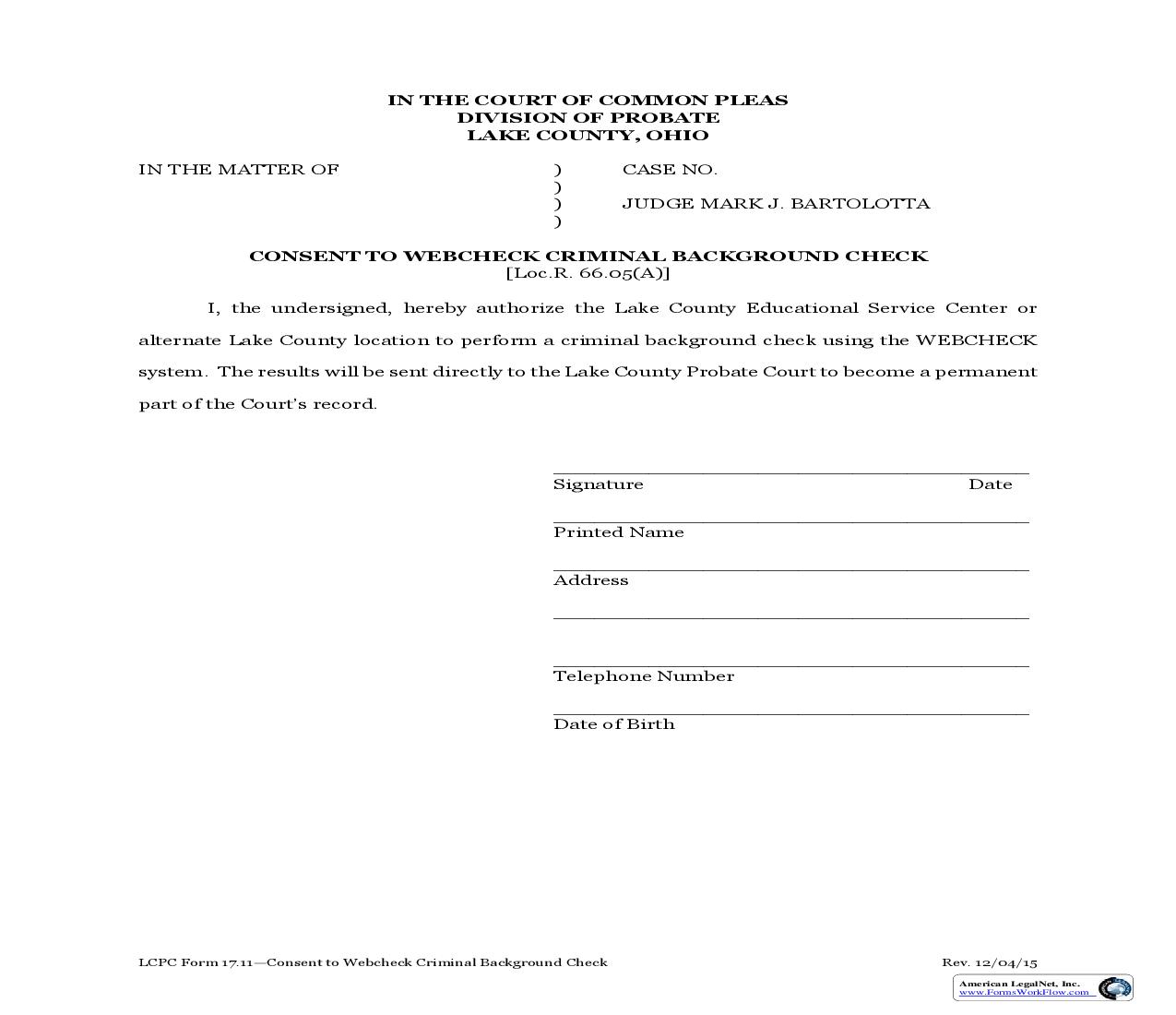 Consent To Webcheck Criminal Background Check | Pdf Fpdf Doc Docx | Ohio