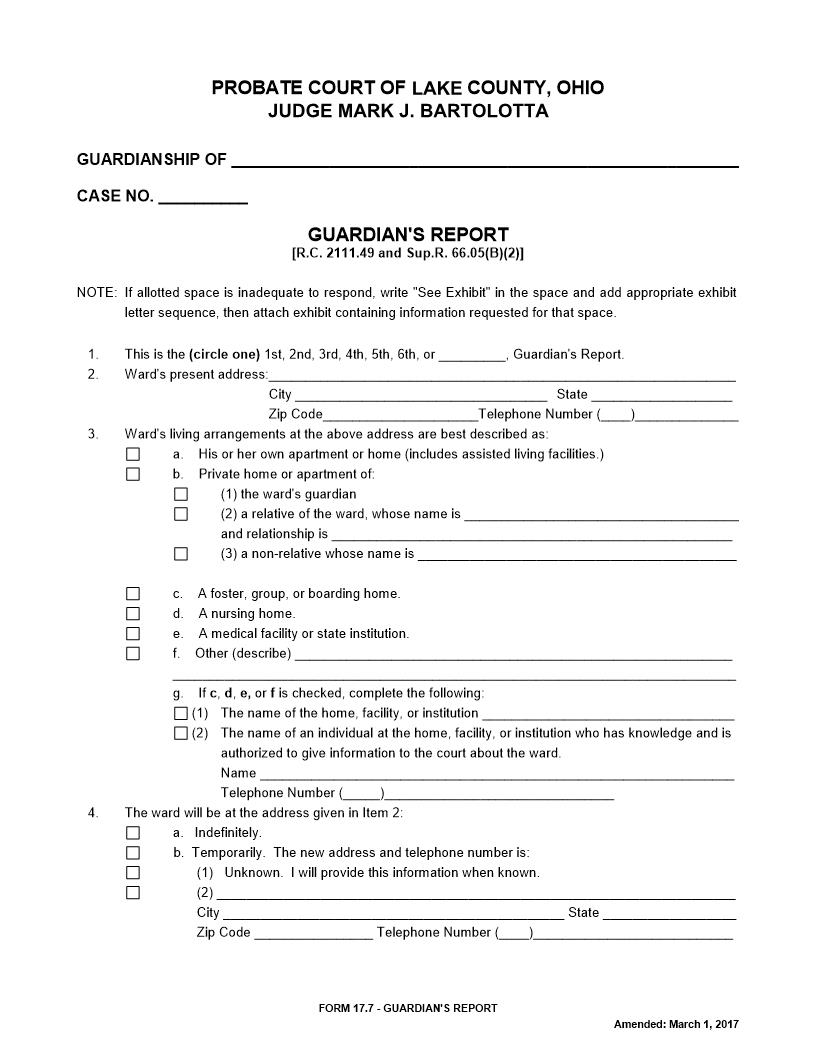 Guardians Report {17.7} | Pdf Fpdf Doc Docx | Ohio