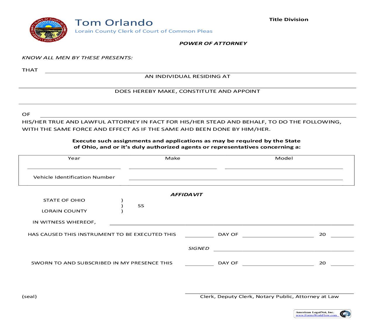 Power Of Attorney | Pdf Fpdf Doc Docx | Ohio