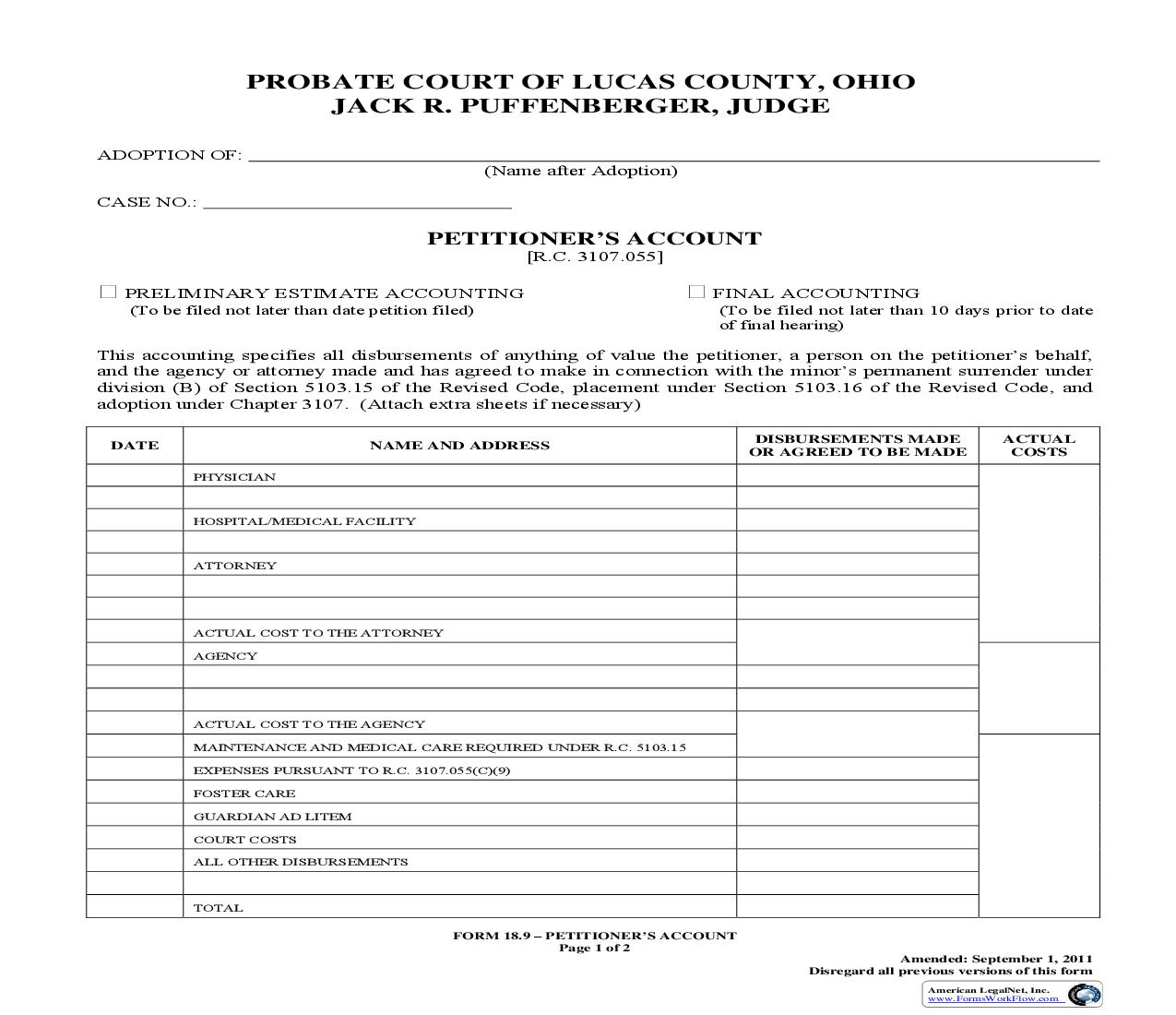 Petitioners Account {18.9} | Pdf Fpdf Doc Docx | Ohio