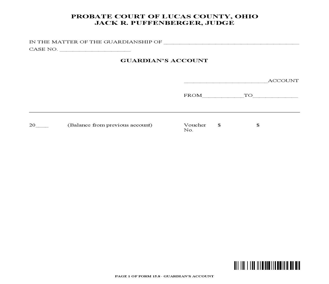 Guardians Account {15.8} | Pdf Fpdf Doc Docx | Ohio