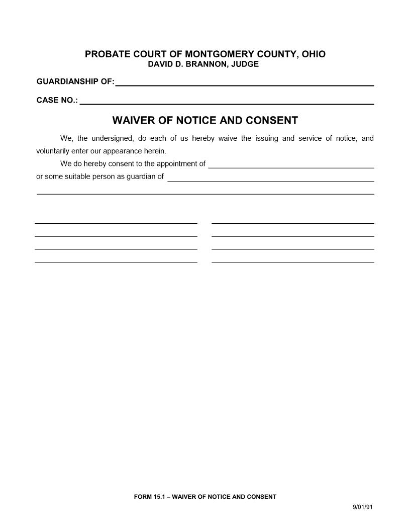 Waiver Of Notice And Consent {15.1} | Pdf Fpdf Doc Docx | Ohio