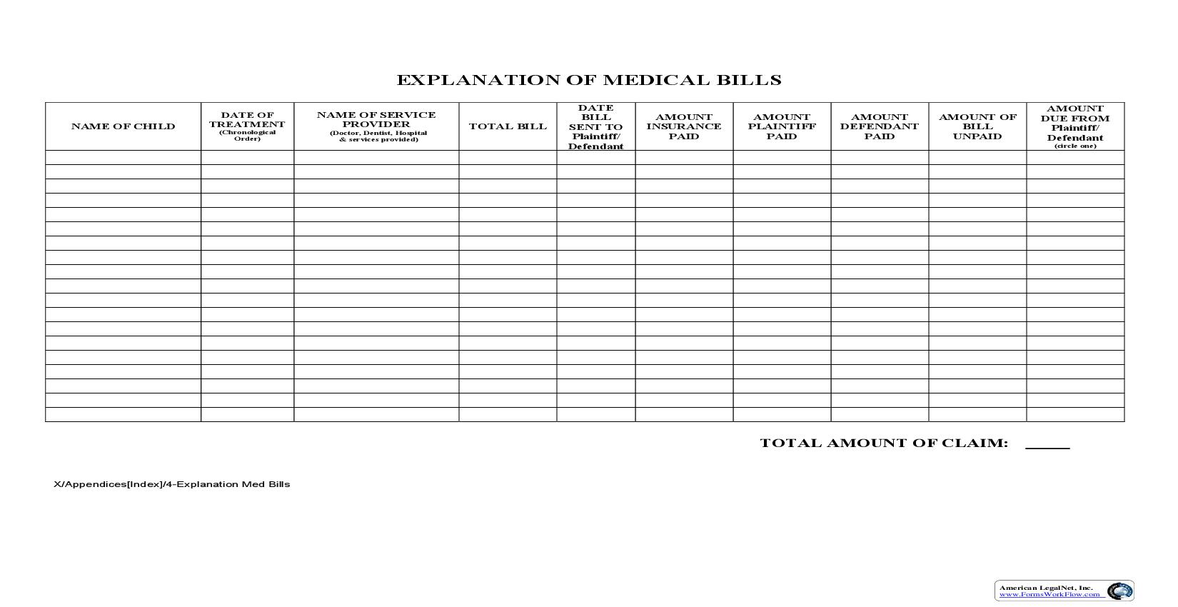 Explanation Of Medical Bills |  Docx | Ohio