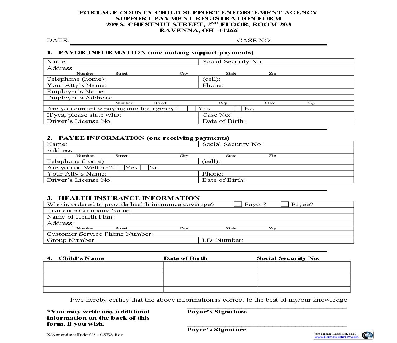 Support Payment Registration | Pdf Fpdf Doc Docx | Ohio