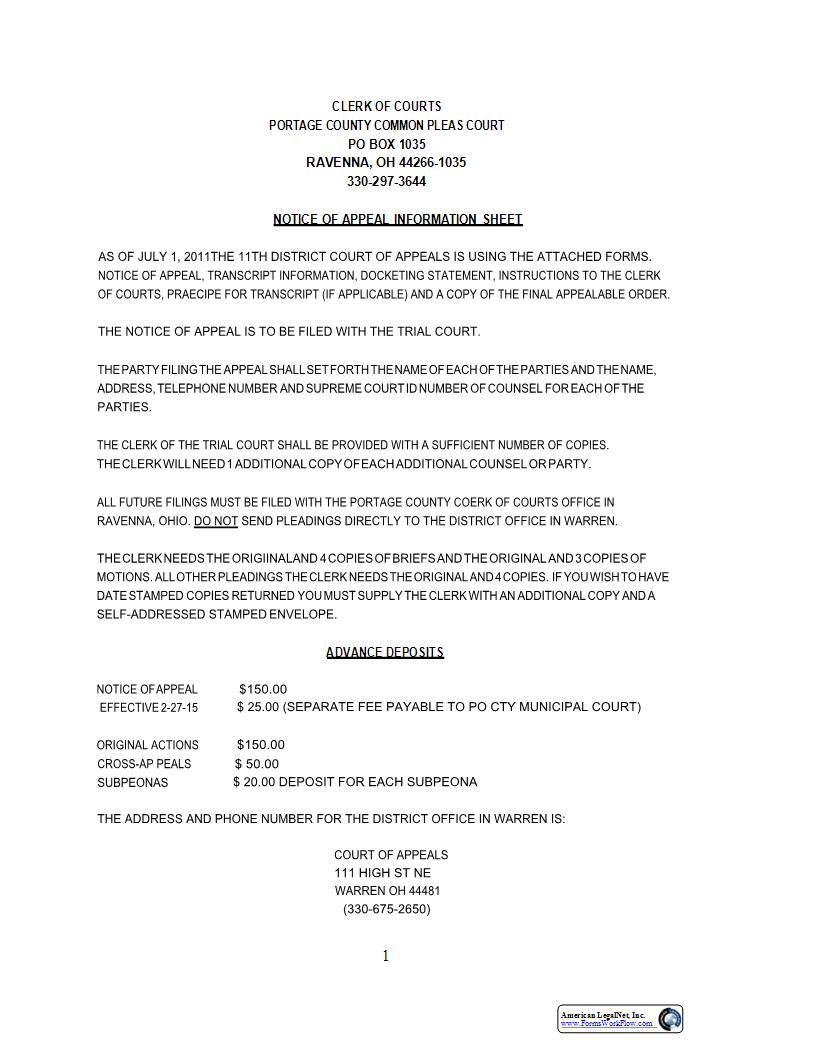 Notice Of Appeal | Pdf Fpdf Docx | Ohio
