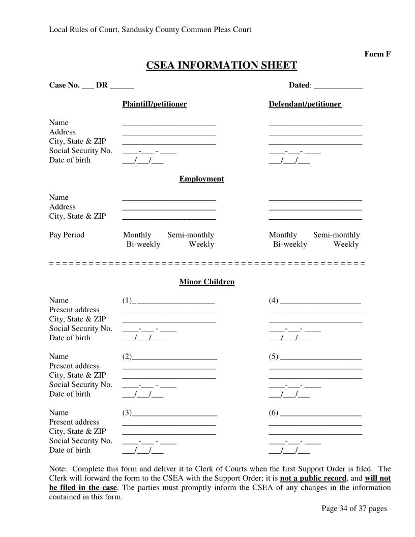 CSEA Information Sheet | Pdf Fpdf Doc Docx | Ohio