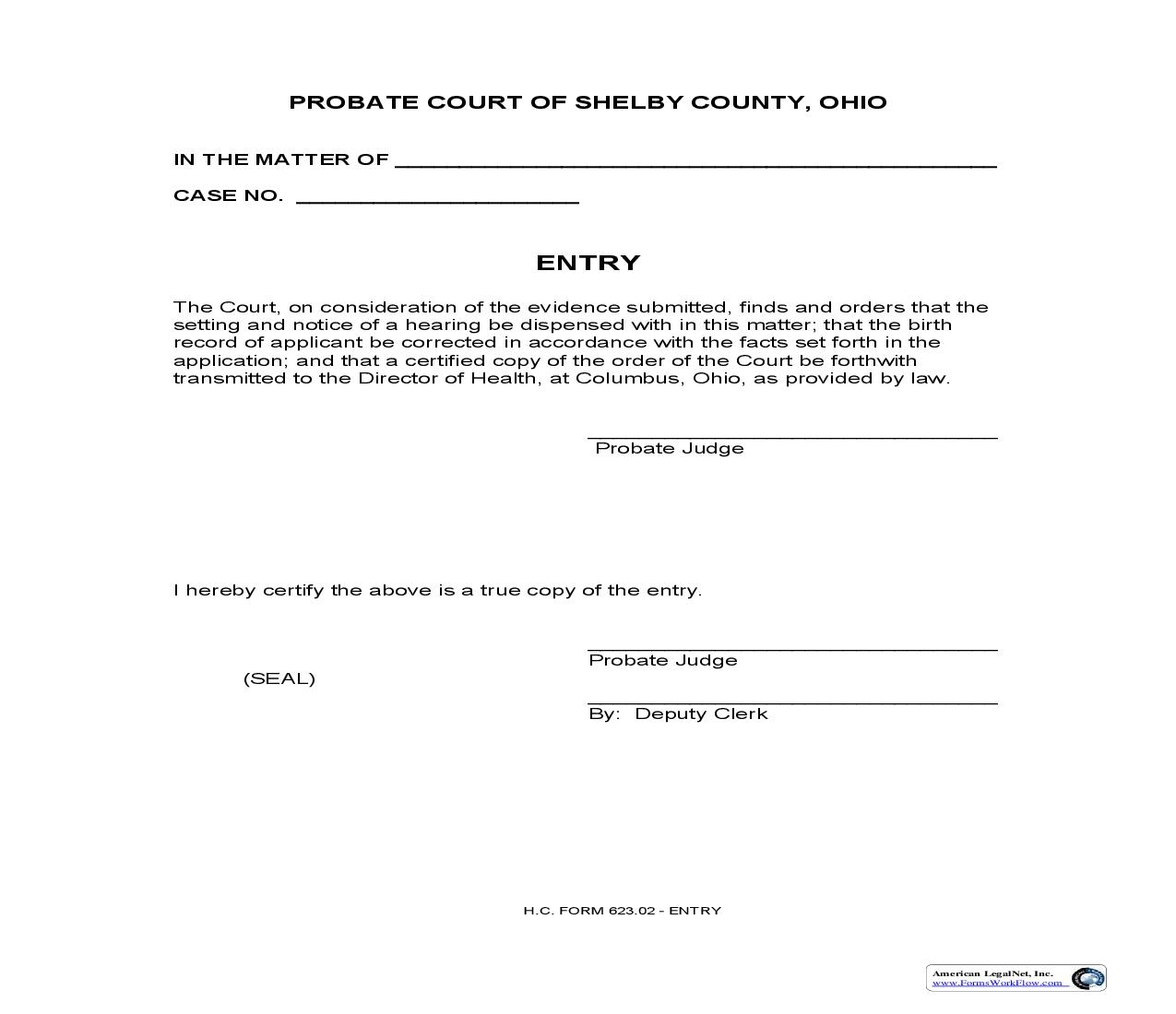 Entry {623.02} | Pdf Fpdf Doc Docx | Ohio