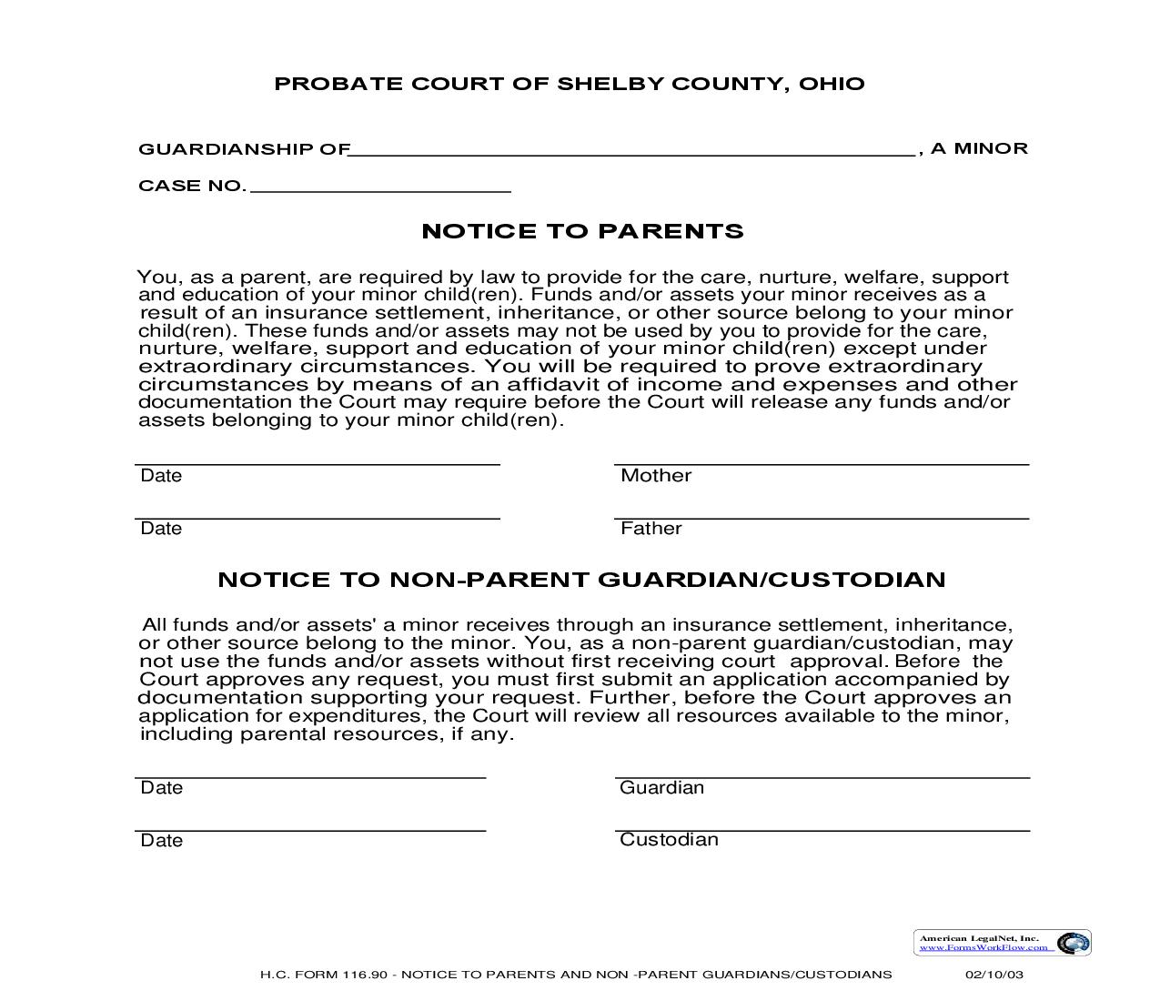 Notice To Parents {116.90} | Pdf Fpdf Doc Docx | Ohio