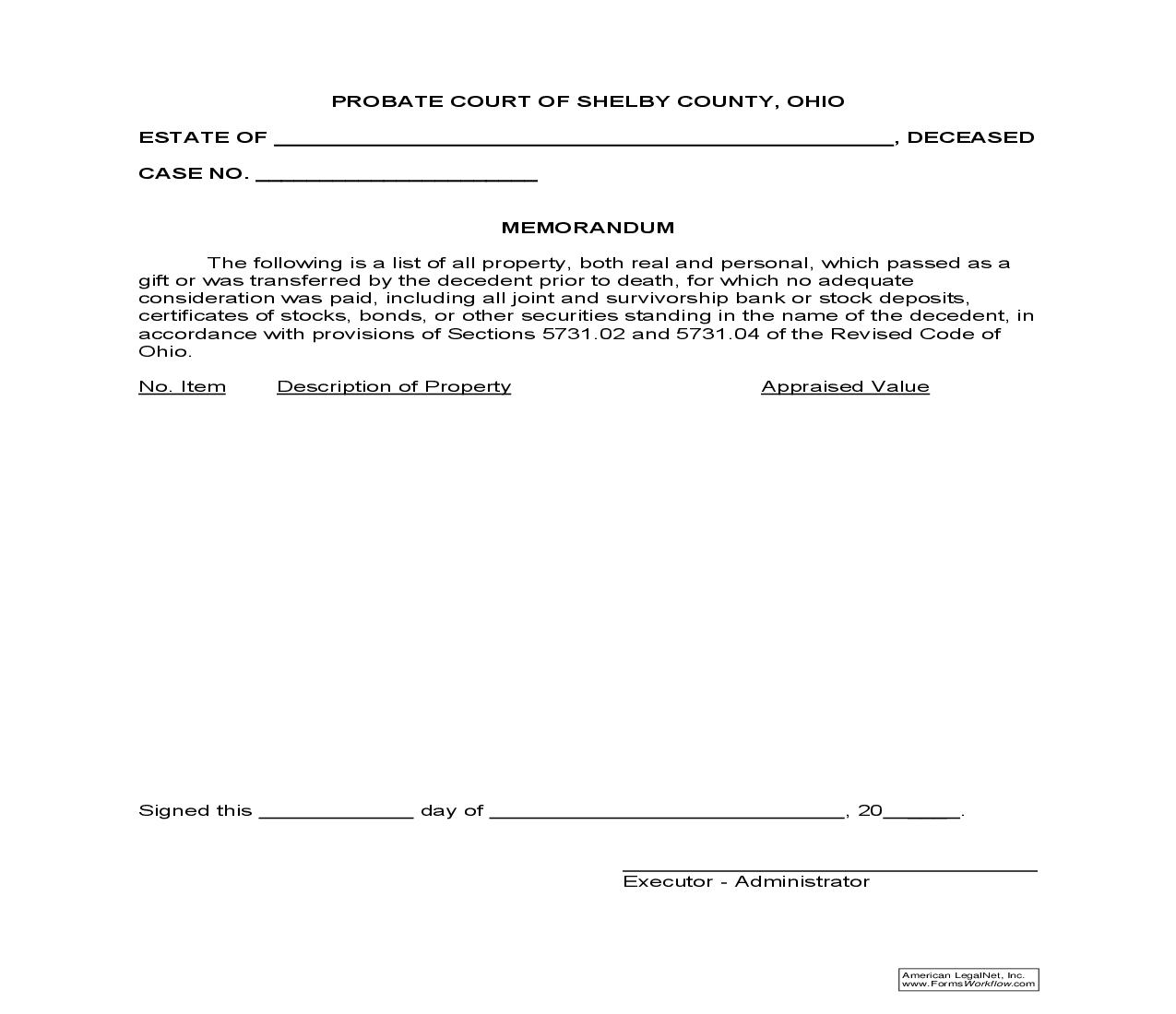 Memorandum {6.6} | Pdf Fpdf Doc Docx | Ohio