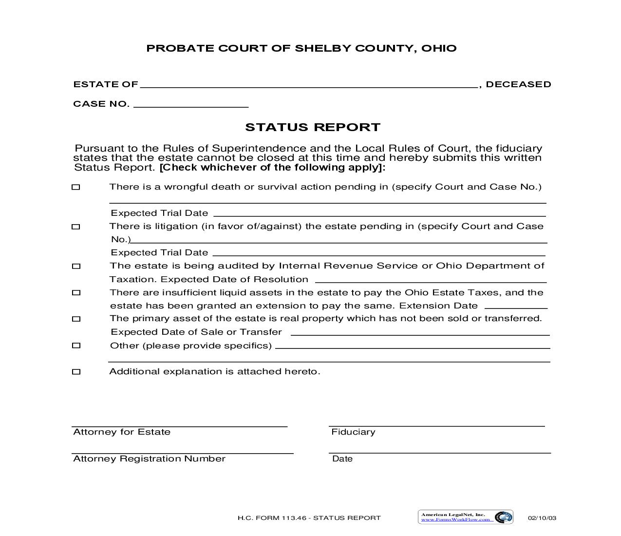 Status Report {113.46} | Pdf Fpdf Doc Docx | Ohio