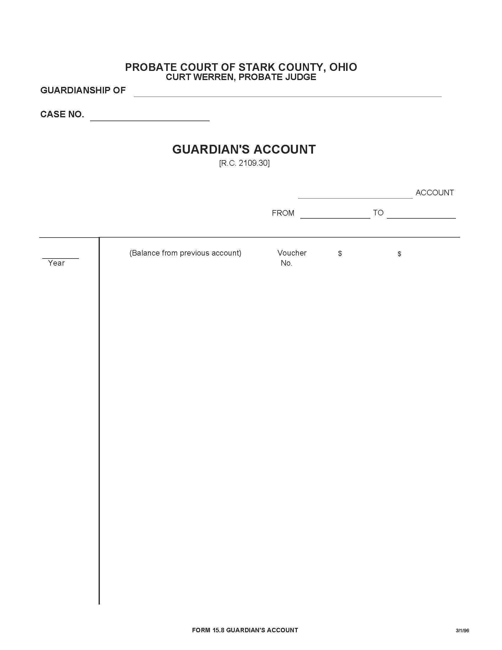 Guardians Account {15.8} | Pdf Fpdf Doc Docx | Ohio