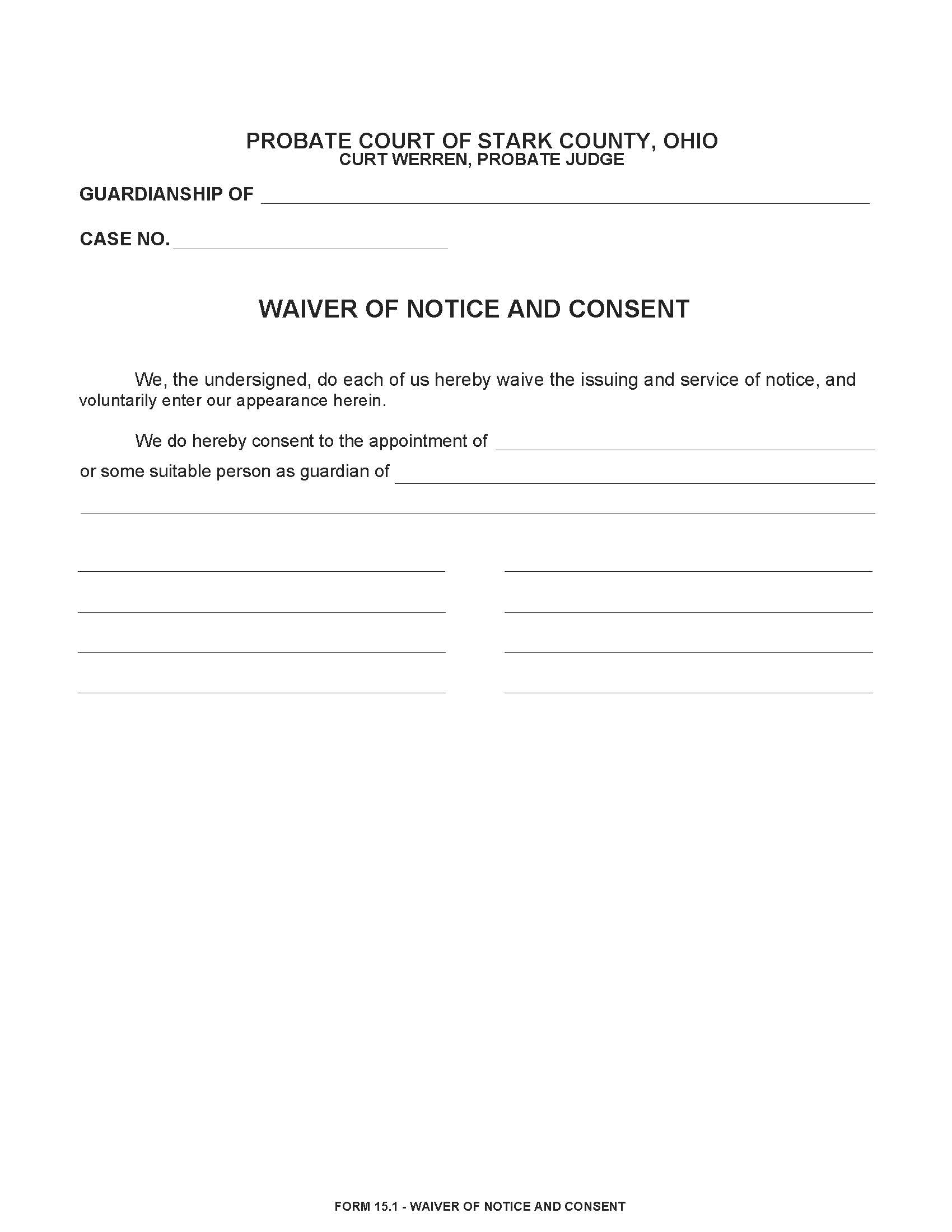 Waiver Of Notice And Consent {15.1} | Pdf Fpdf Doc Docx | Ohio