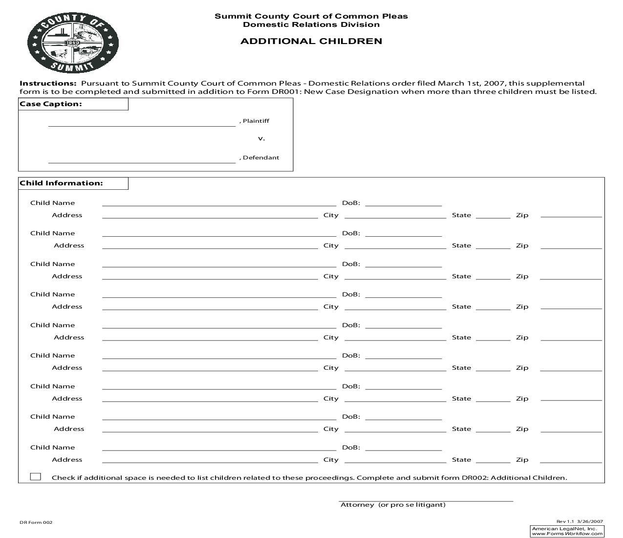Additional Children | Pdf Fpdf Doc Docx | Ohio