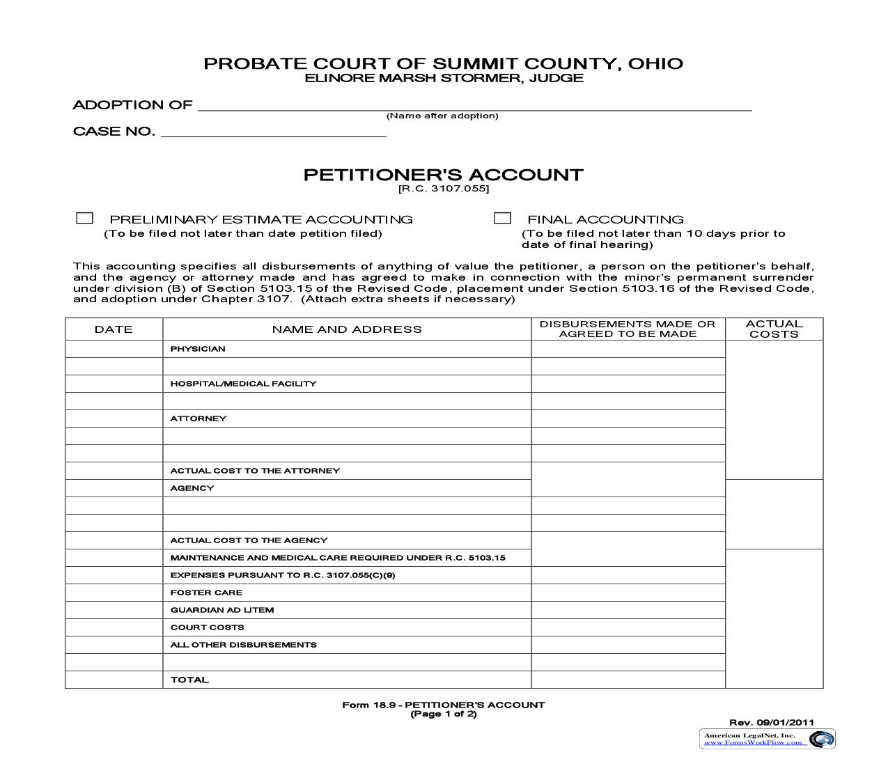 Petitioners Account {18.9} | Pdf Fpdf Doc Docx | Ohio