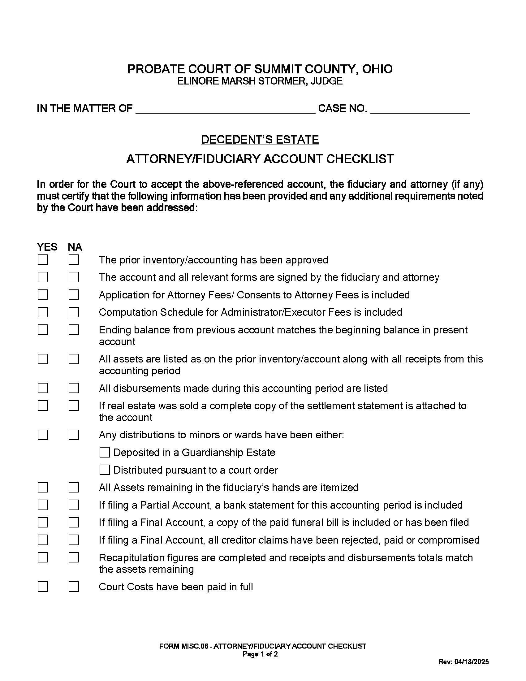 Fiduciarys Account {13.0} | Pdf Fpdf Doc Docx | Ohio