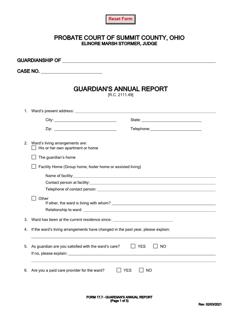 Guardians Annual Report {17.7} | Pdf Fpdf Doc Docx | Ohio