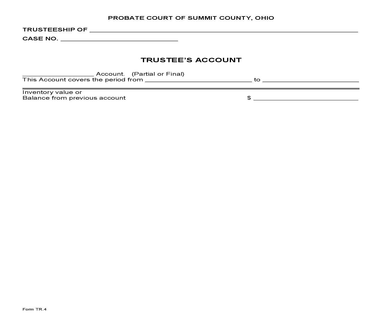 Trustees Account {TR-4} | Pdf Fpdf Doc Docx | Ohio
