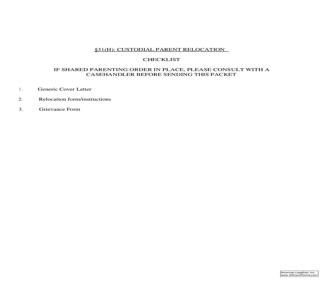 Custodial Parent Relocation | Pdf Fpdf Doc Docx | Ohio