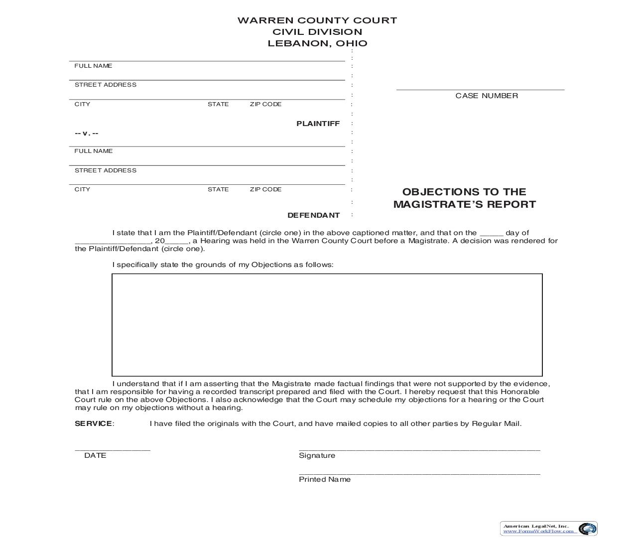 Objections To The Magistrates Report | Pdf Fpdf Doc Docx | Ohio