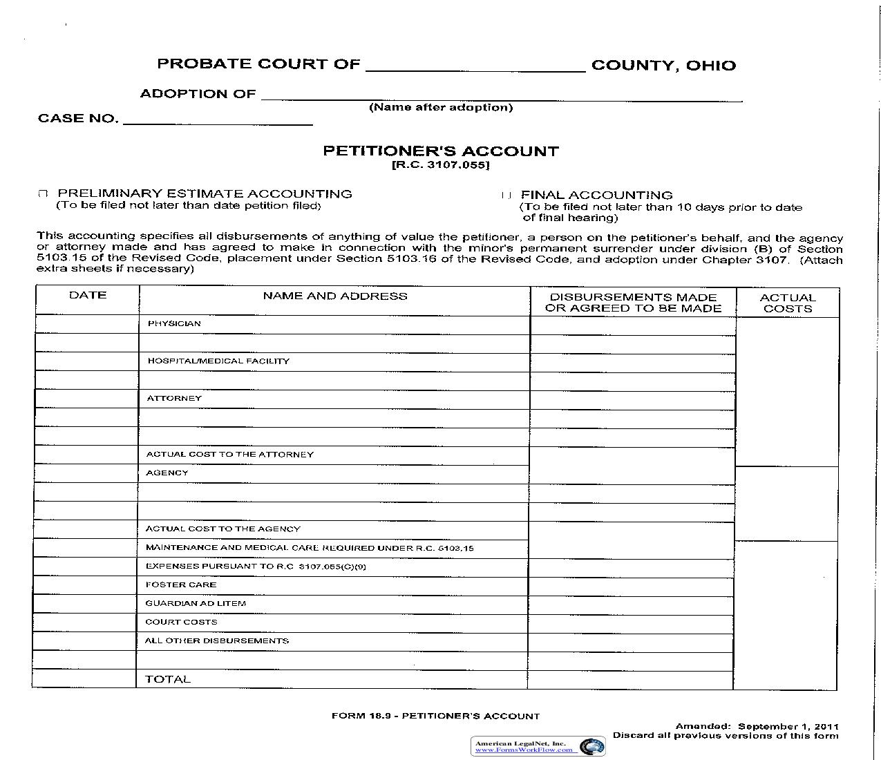 Petitioners Account {18.9} | Pdf Fpdf Doc Docx | Ohio