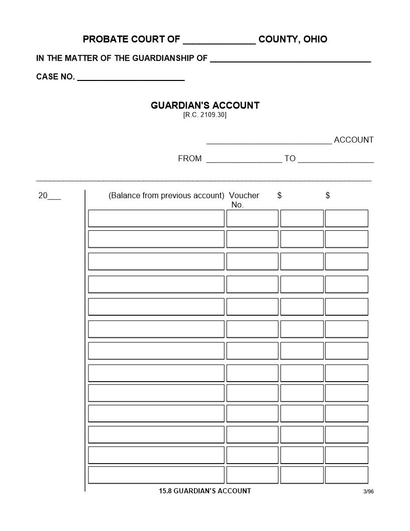 Guardians Account {15.8} | Pdf Fpdf Doc Docx | Ohio